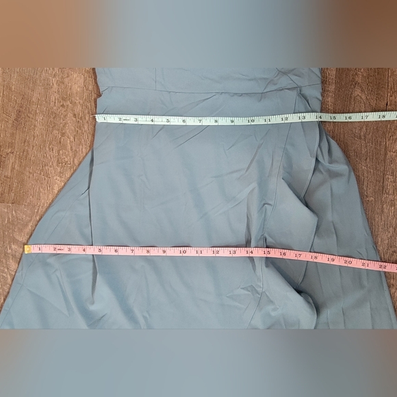 HALARA Breezeful Lace Up Ruffle Hem Maxi Dress Women's S Stone Blue Sleevless - Picture 10 of 12